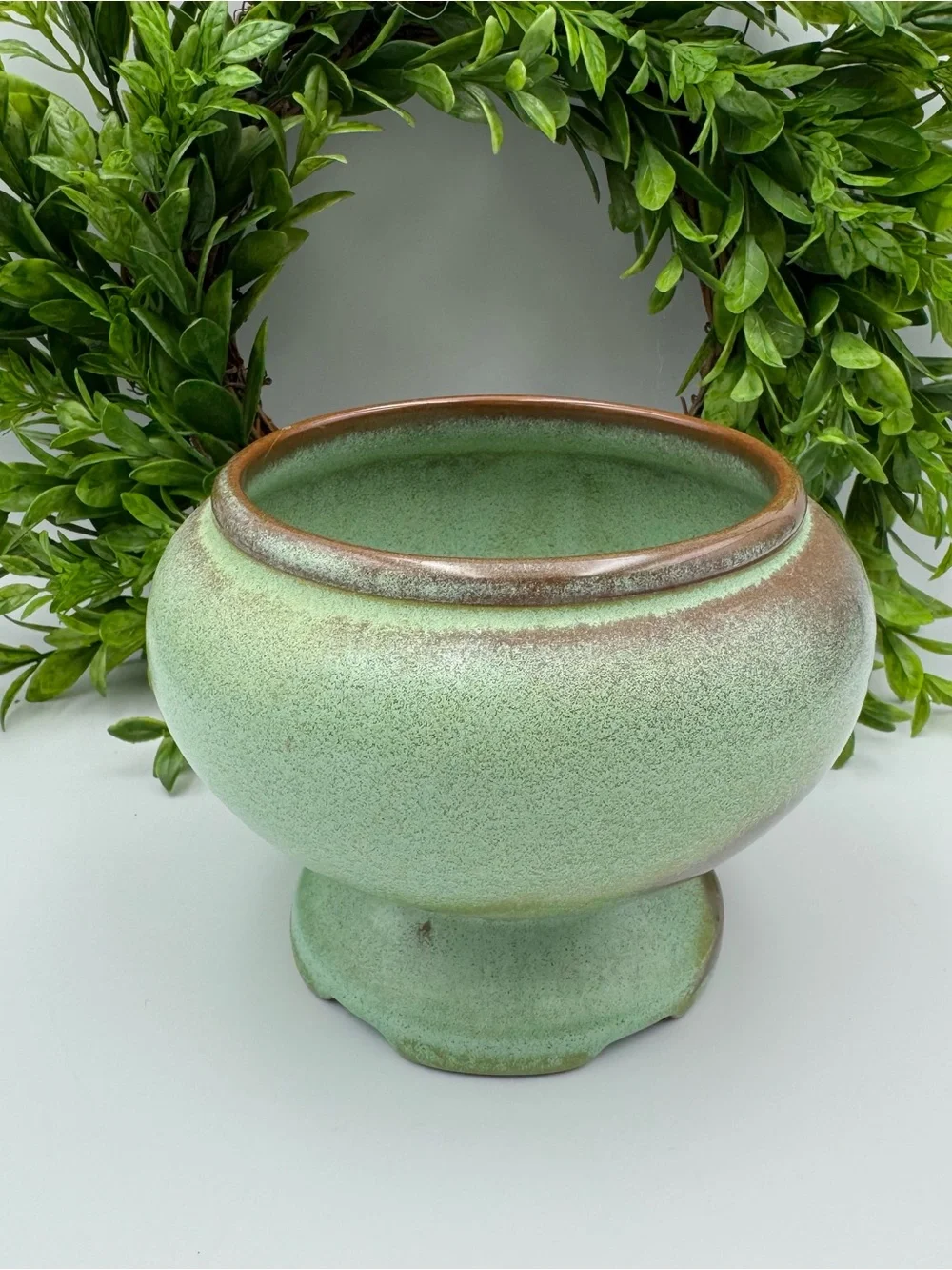 Frankoma Pottery Plainsman Green Planter 22S